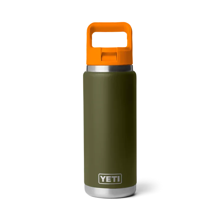 RAMBLER® 26 OZ (769 ML) BOTTLE WITH STRAW CAP Yeti Olive/King Crab Orange