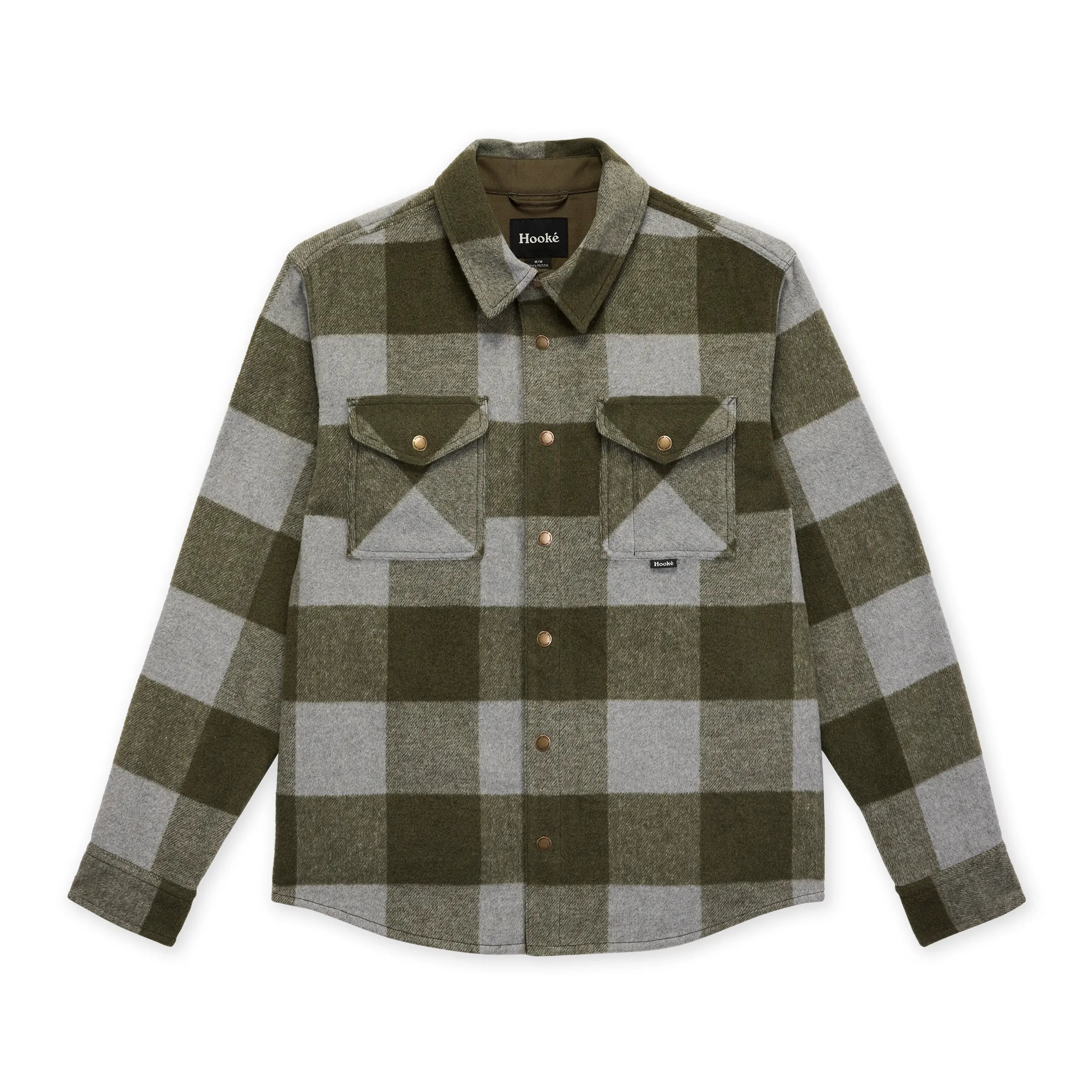 Hooké - Canadian Over Shirt - Dark Olive & Grey Jacket Hooké M