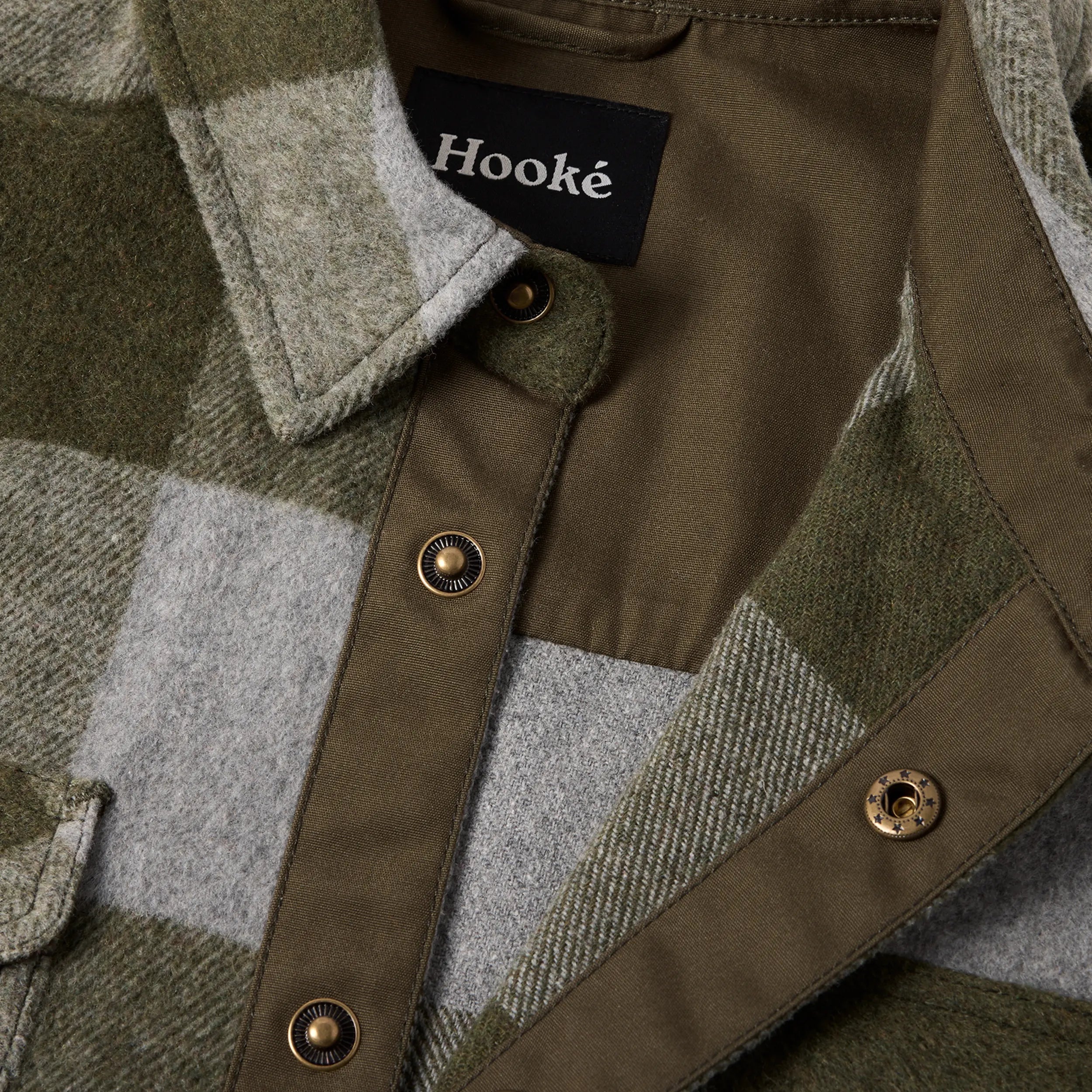 Hooké - Canadian Over Shirt - Dark Olive & Grey Jacket Hooké