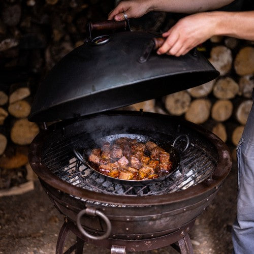 Kadai Lid - 80cm with temperature gauge fire pit accessory kadai