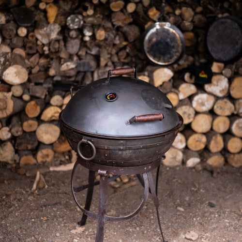 Kadai Lid - 60cm with temperature gauge fire pit accessory kadai