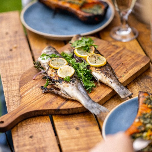Kadai Teak Chopping Boards fire pit accessory kadai