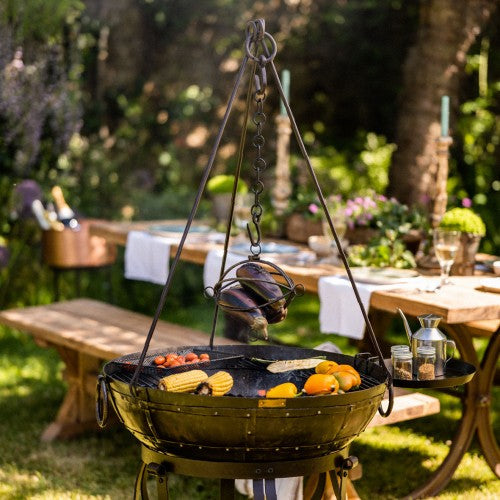 BBQ Tripod with chain for 50 / 60cm Kadai fire pit accessory kadai