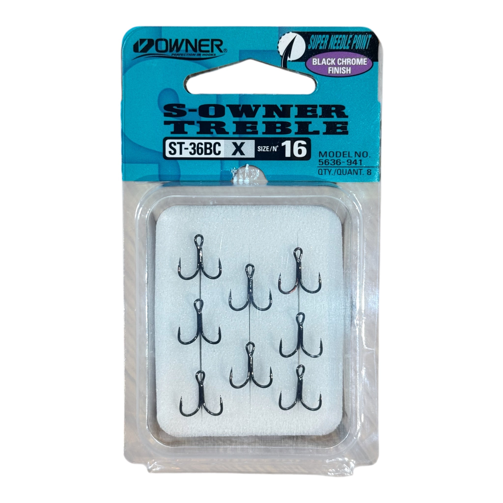Owner Stinger Black Chrome Treble hook Dennett Outdoors #16