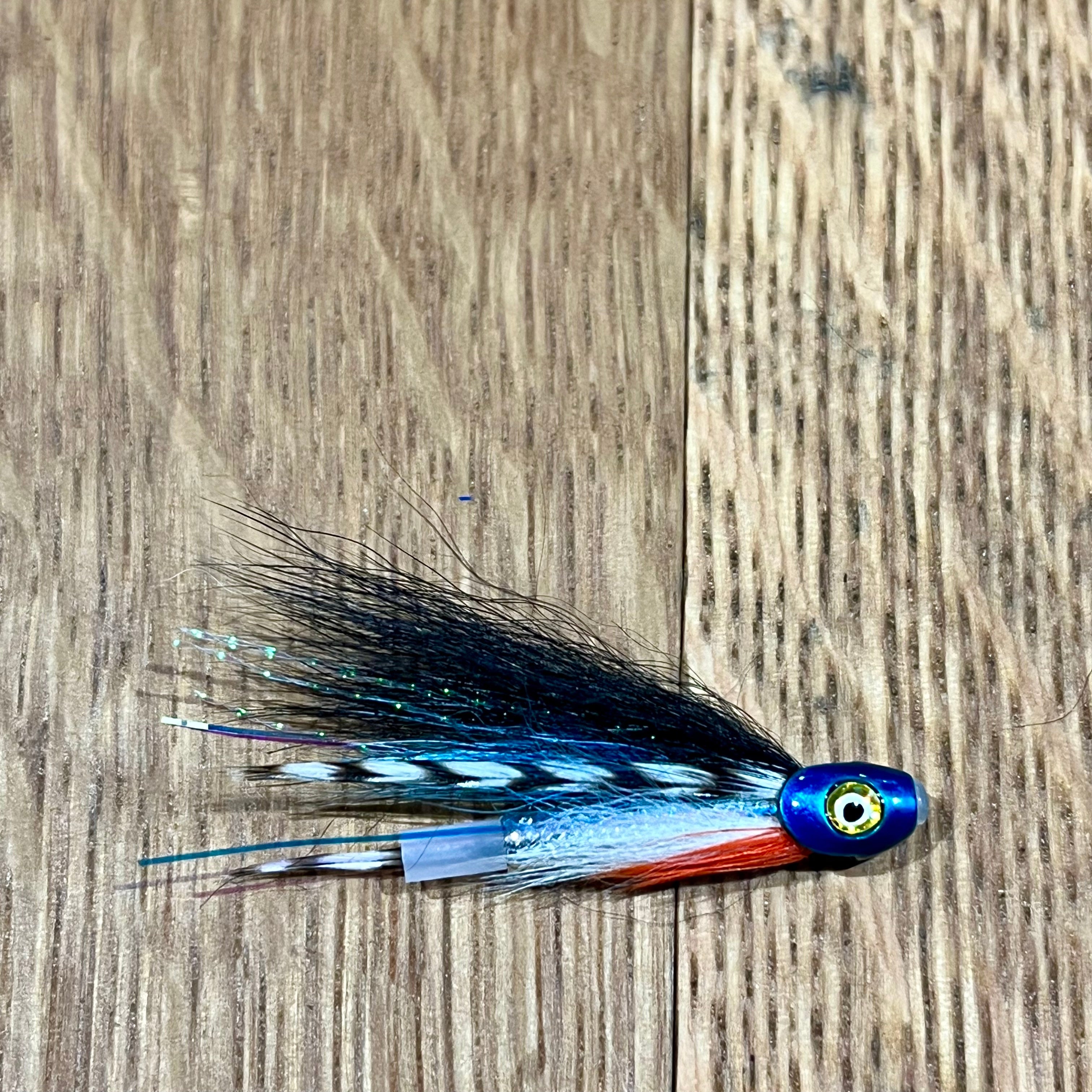 Sun Ray Fish Skull flies Twinpeakesflyfishing 1" Blue