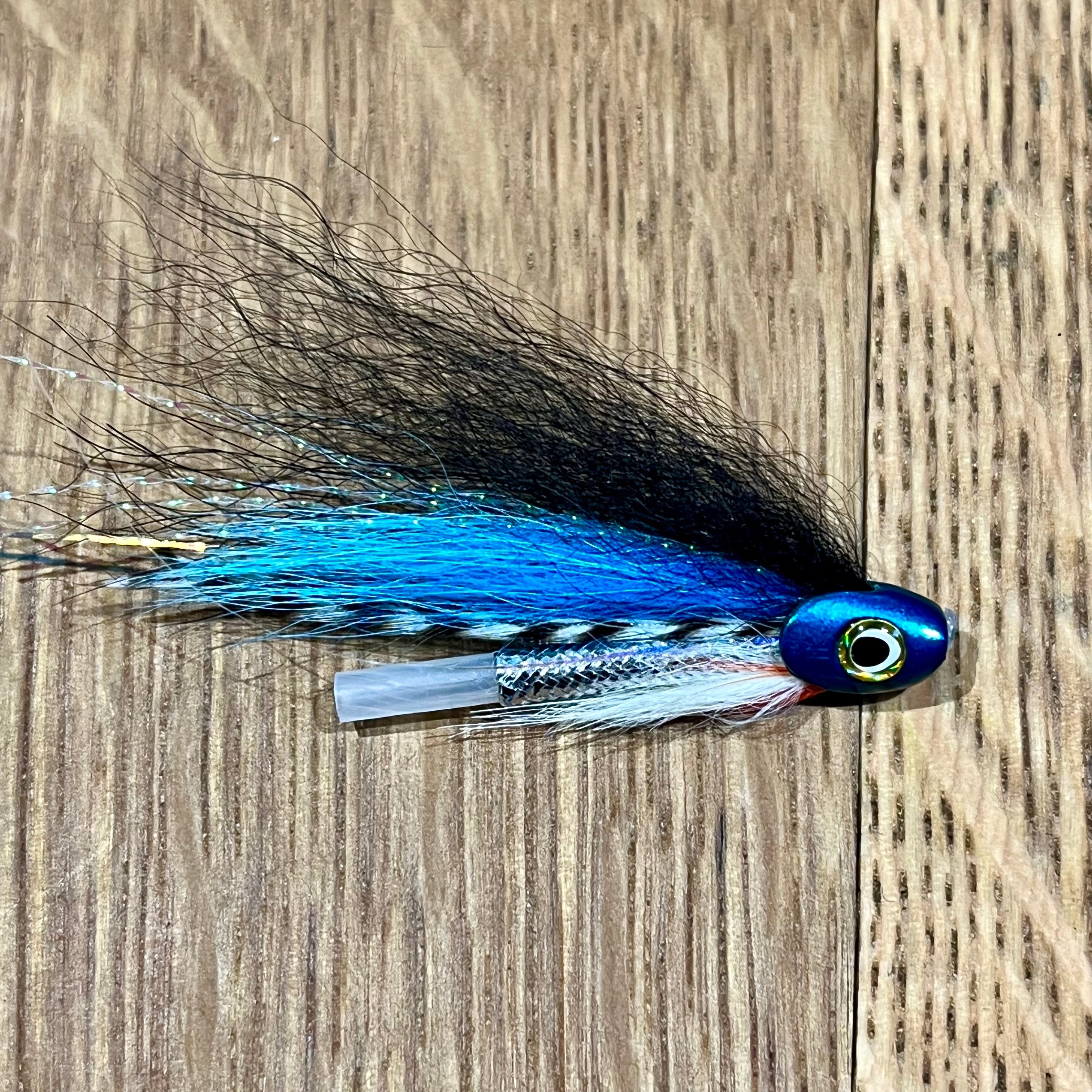 Sun Ray Fish Skull flies Twinpeakesflyfishing 1 1/2" Blue