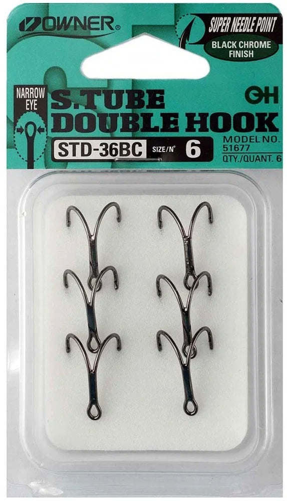 Owner STD36BC Salmon Tube Narrow Eye Hook