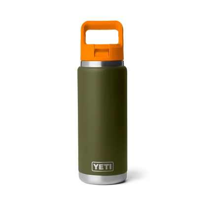 RAMBLER® 26 OZ (769 ML) BOTTLE WITH STRAW CAP Yeti Olive/King Crab Orange