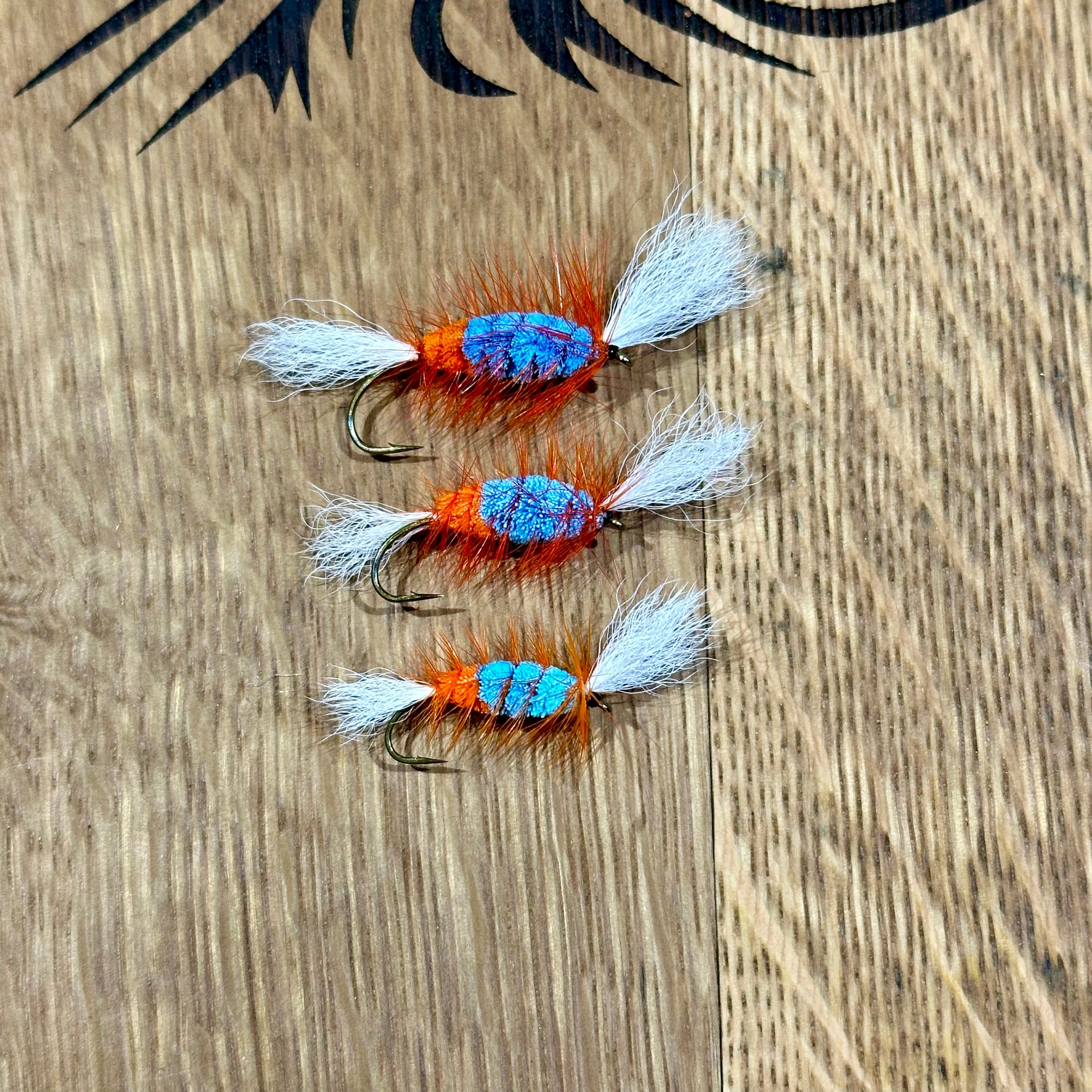 Blue & Orange Cigar Bomber flies Shadow Flies   