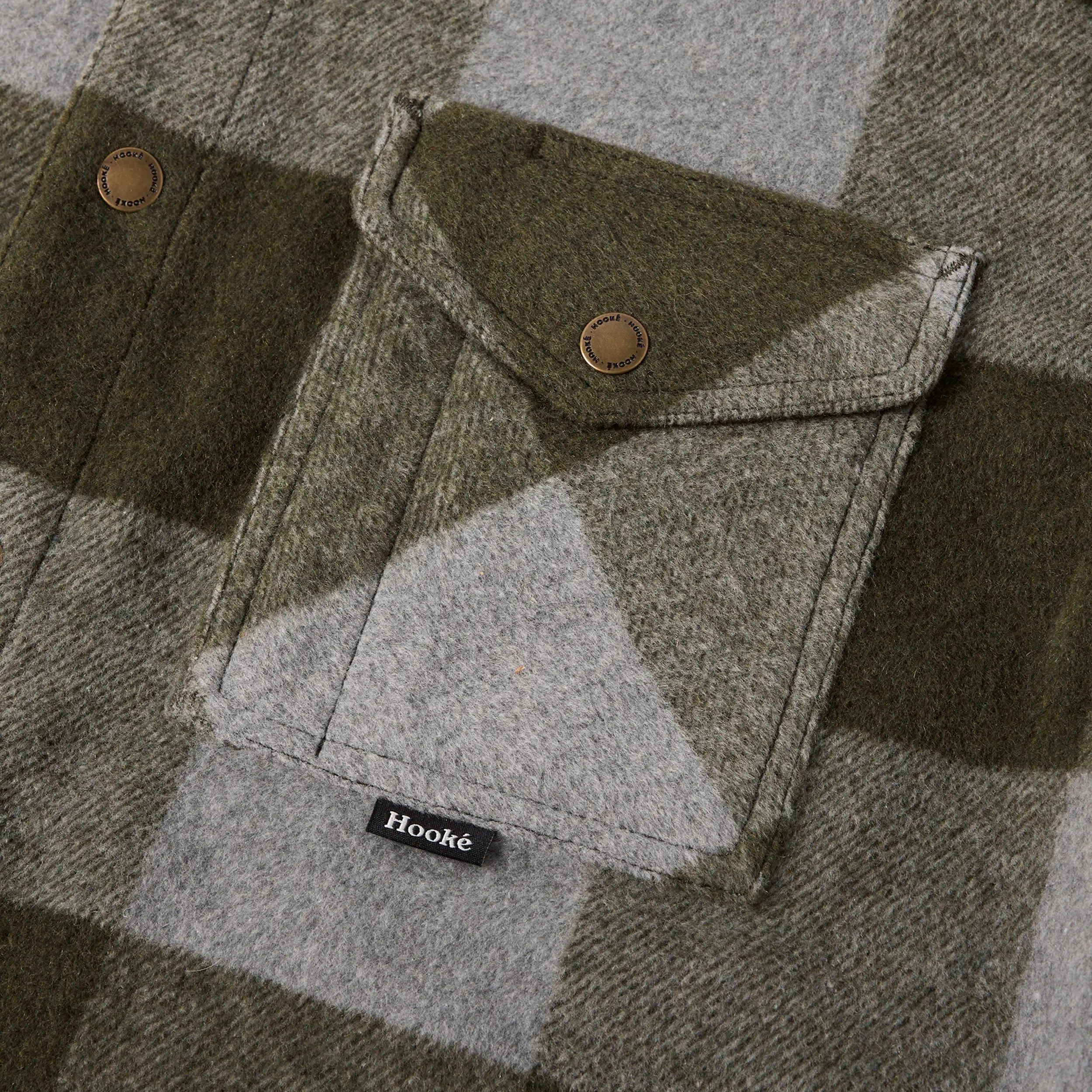 Hooké - Canadian Over Shirt - Dark Olive & Grey Jacket Hooké