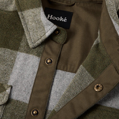 Hooké - Canadian Over Shirt - Dark Olive & Grey Jacket Hooké