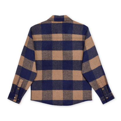 Hooké - Canadian Over Shirt - Navy & Maple Brown Jacket Hooké