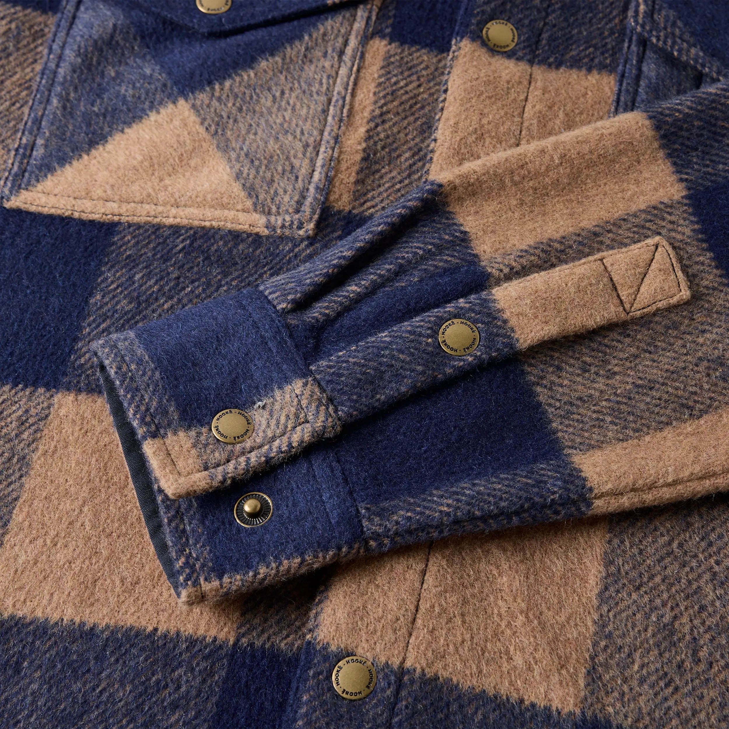 Hooké - Canadian Over Shirt - Navy & Maple Brown Jacket Hooké