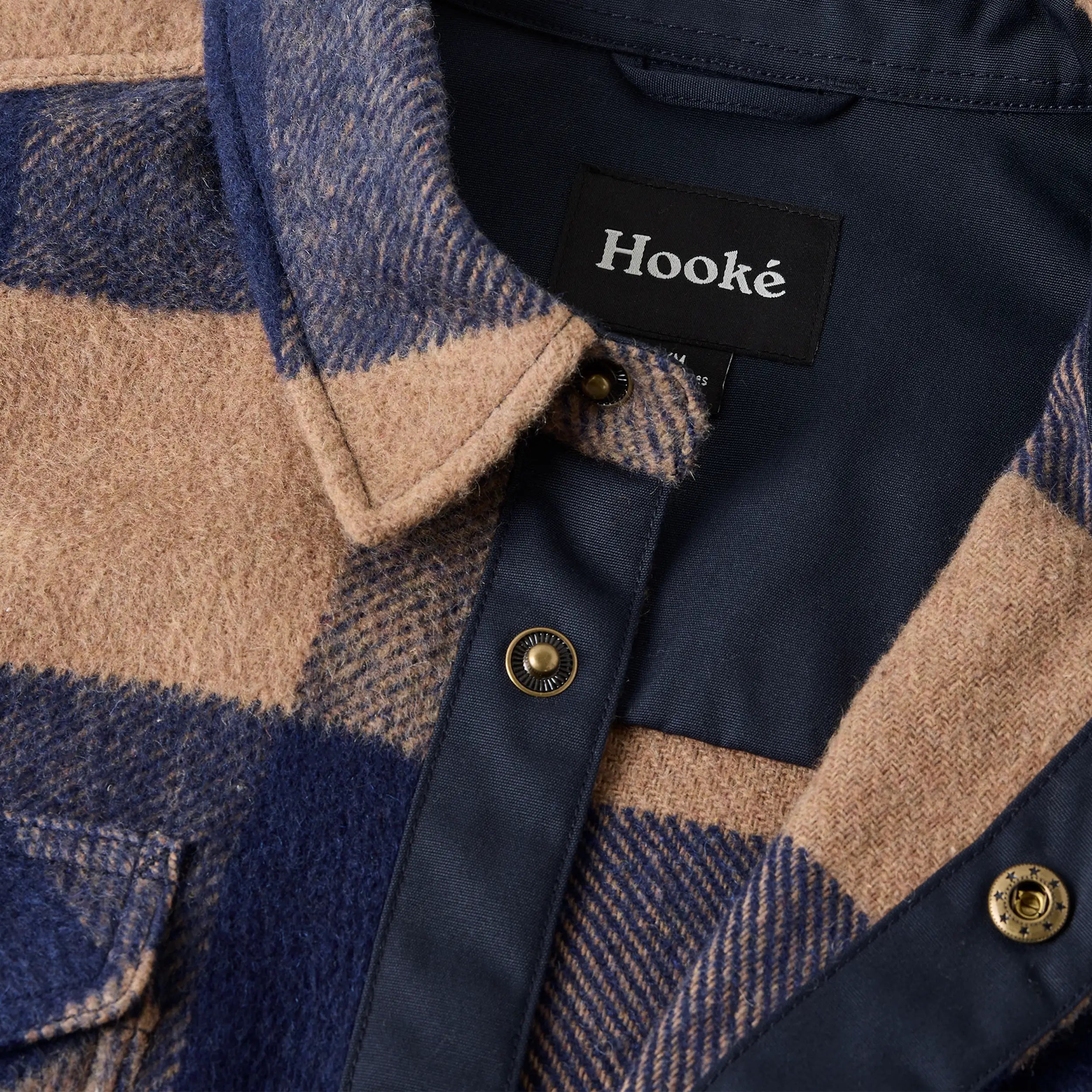 Hooké - Canadian Over Shirt - Navy & Maple Brown Jacket Hooké
