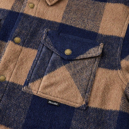 Hooké - Canadian Over Shirt - Navy & Maple Brown Jacket Hooké