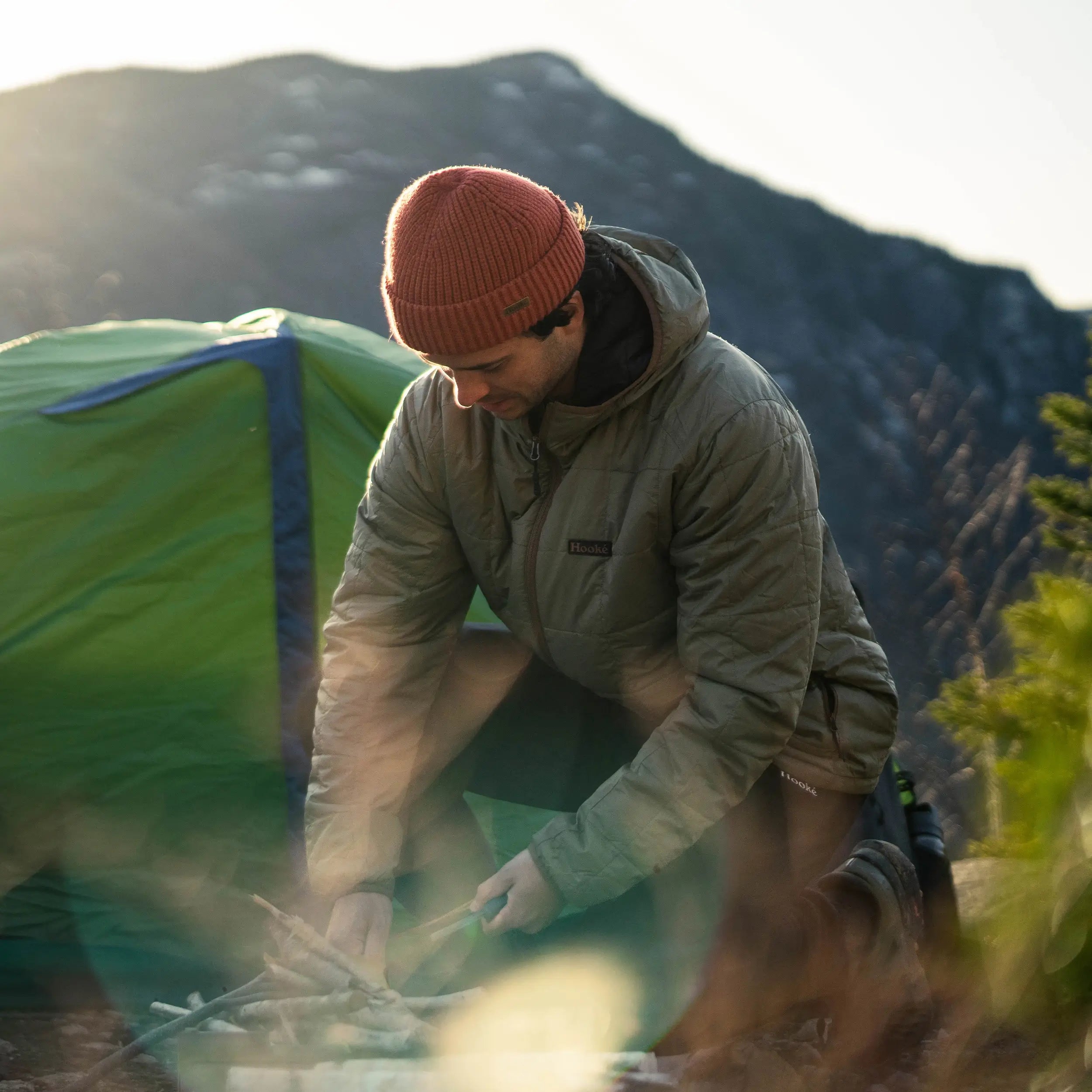 Hooké - Light Weight Insulated Hood Jacket - Burnt Olive Insulated Jacket Hooké