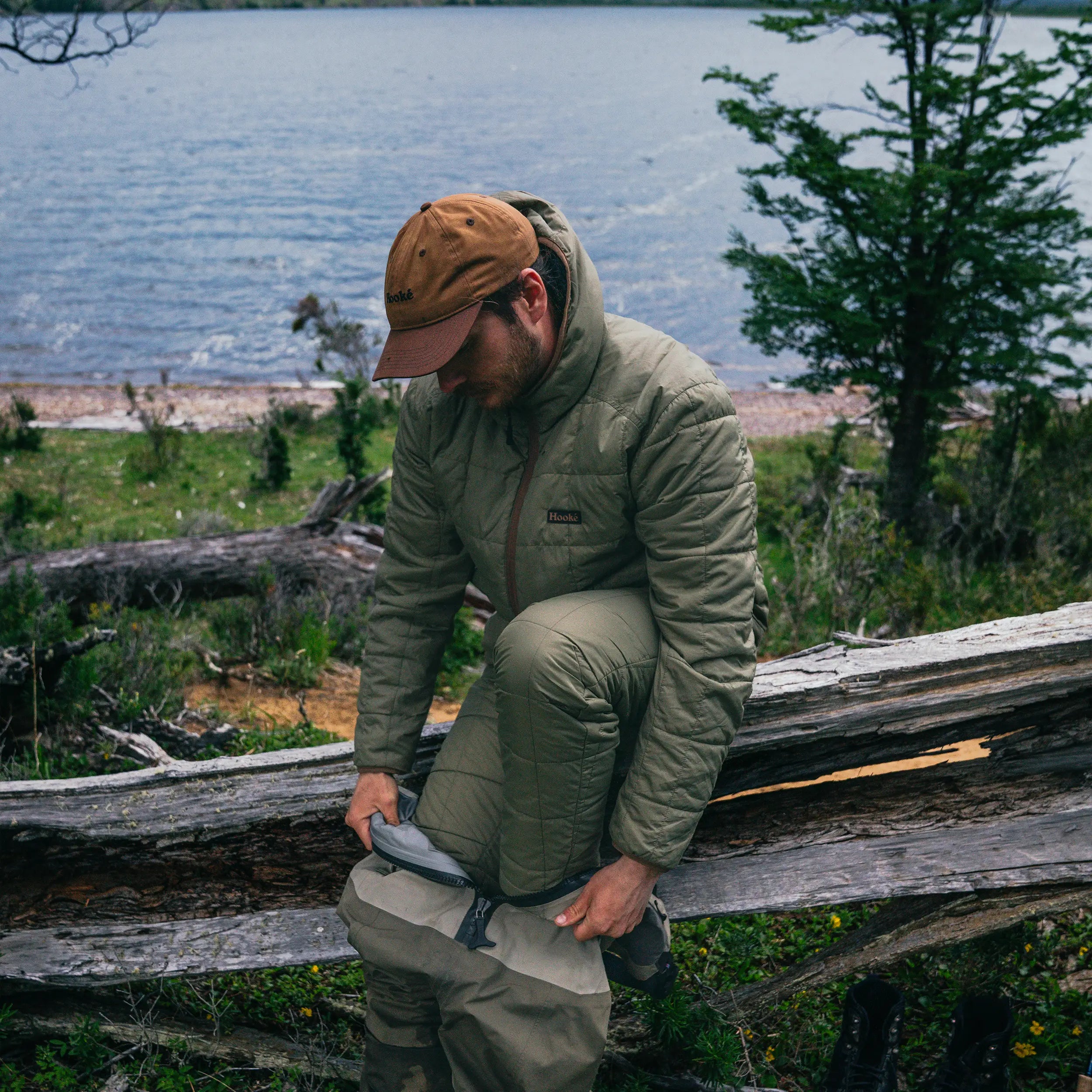 Hooké - Light Weight Insulated Hood Jacket - Burnt Olive Insulated Jacket Hooké