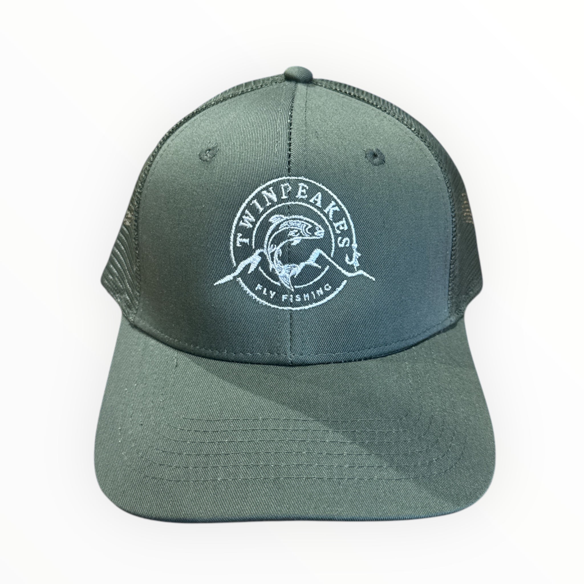 TwinPeakes FlyFishing Meshback Cap cap Twinpeakesflyfishing Green