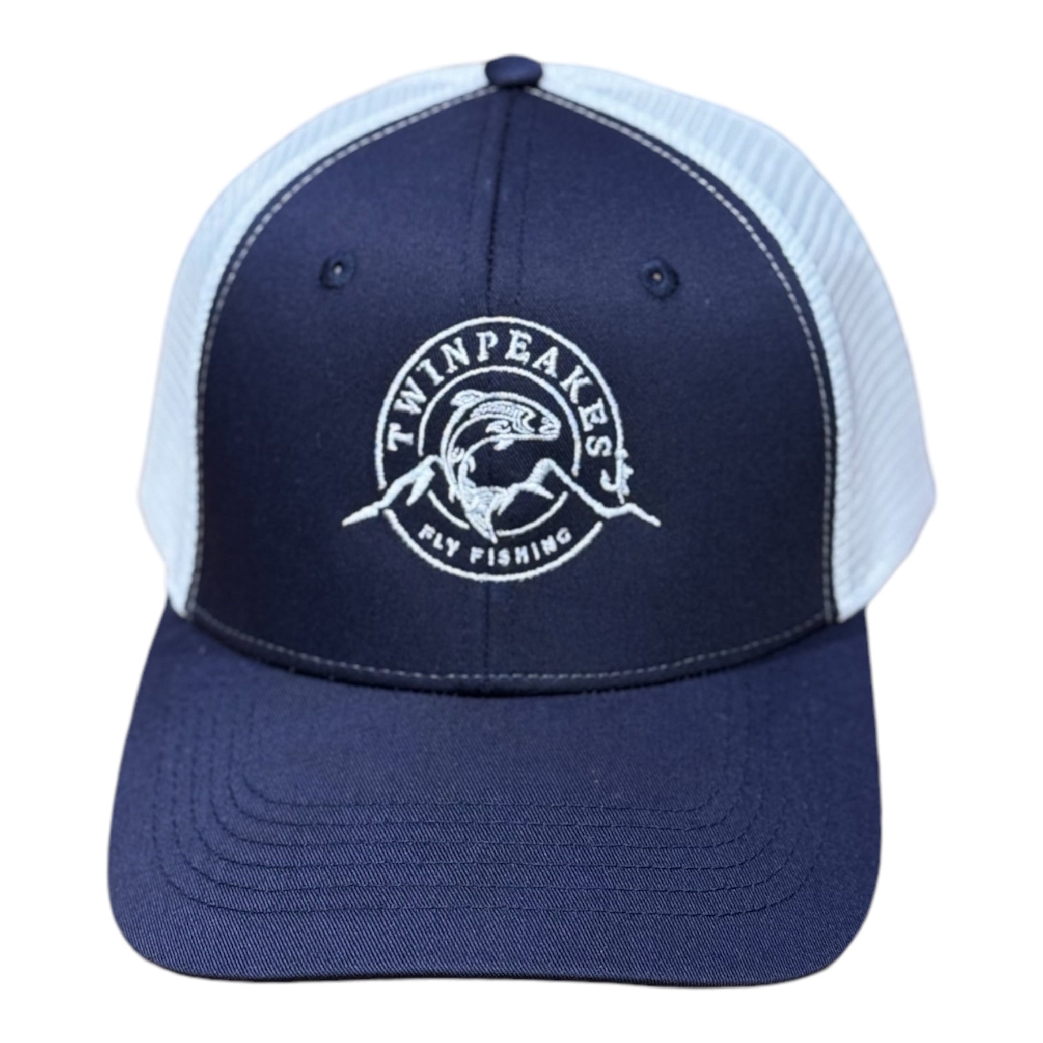 TwinPeakes FlyFishing Meshback Cap cap Twinpeakesflyfishing Blue / White
