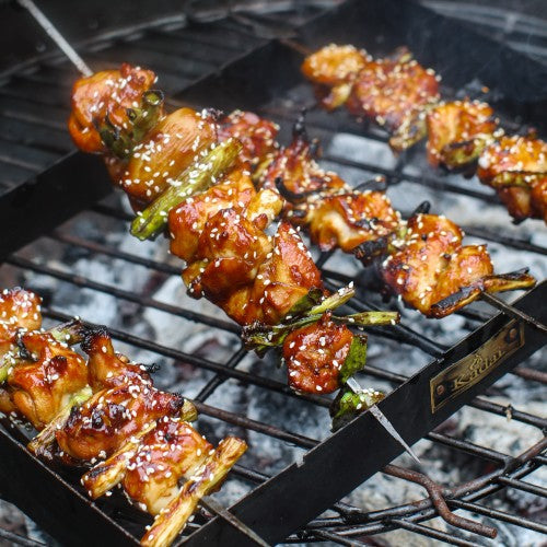 Kadai BBQ Skewers with Rack fire pit accessory kadai