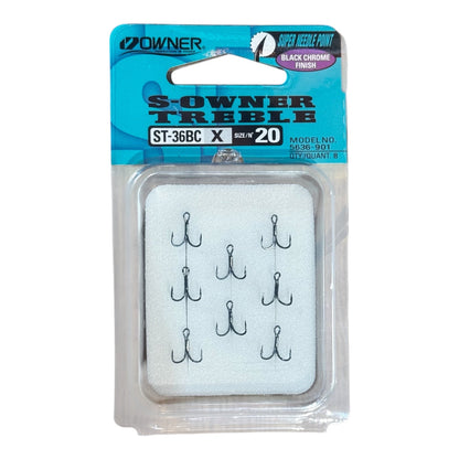 Owner Stinger Black Chrome Treble hook Dennett Outdoors #20