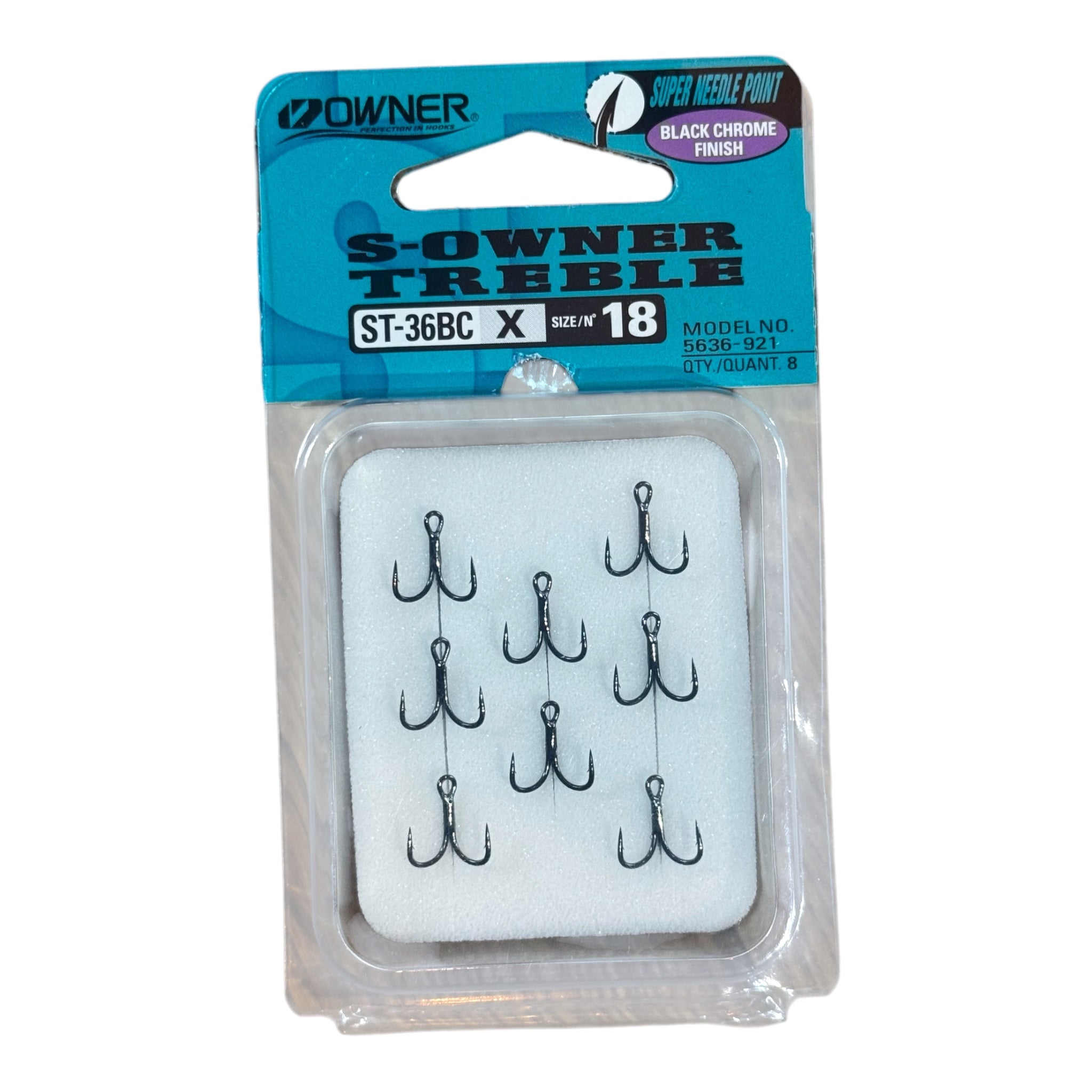 Owner Stinger Black Chrome Treble hook Dennett Outdoors #18