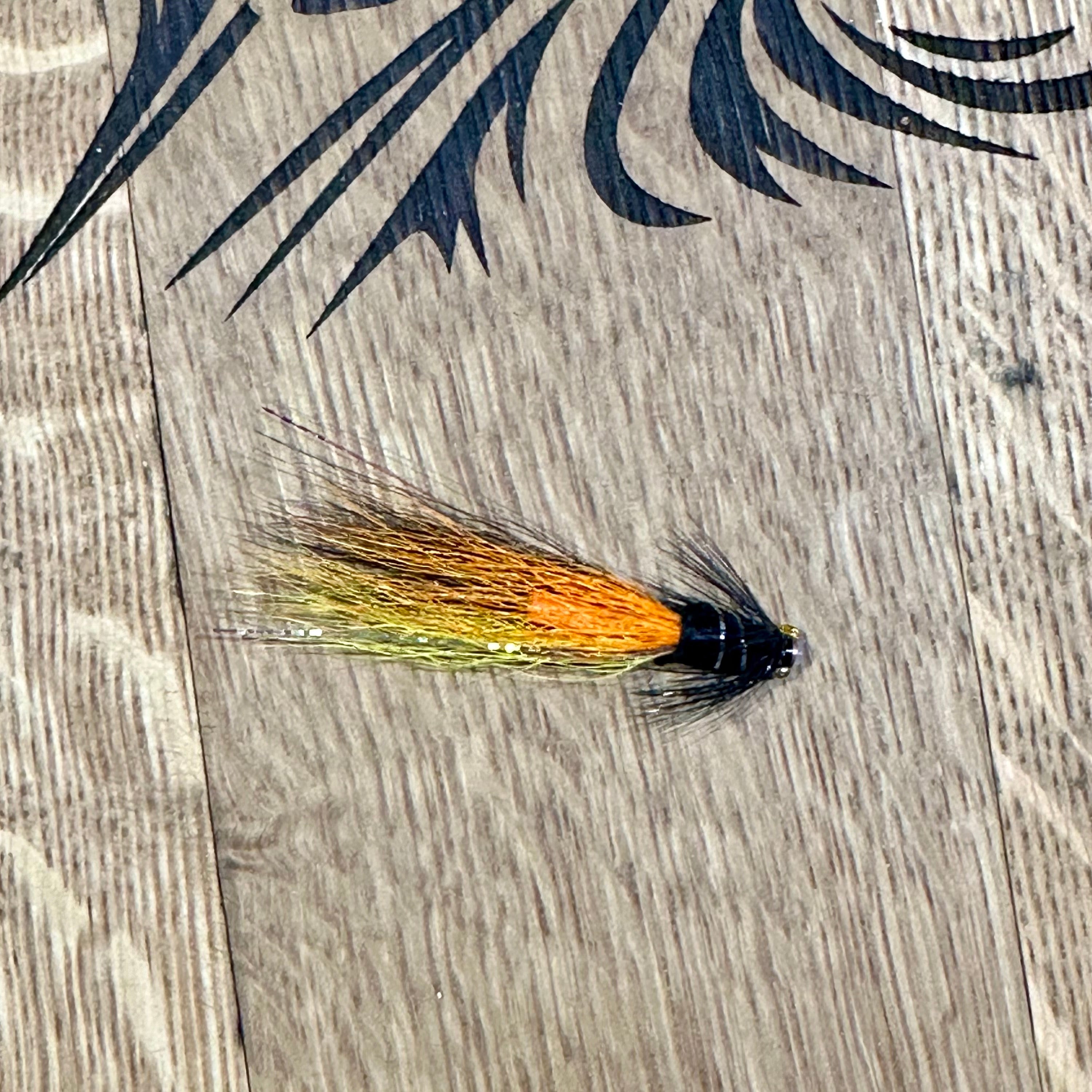 Snaelda Yellow Orange Black Tube Fly flies Shadow Flies 3/4"  