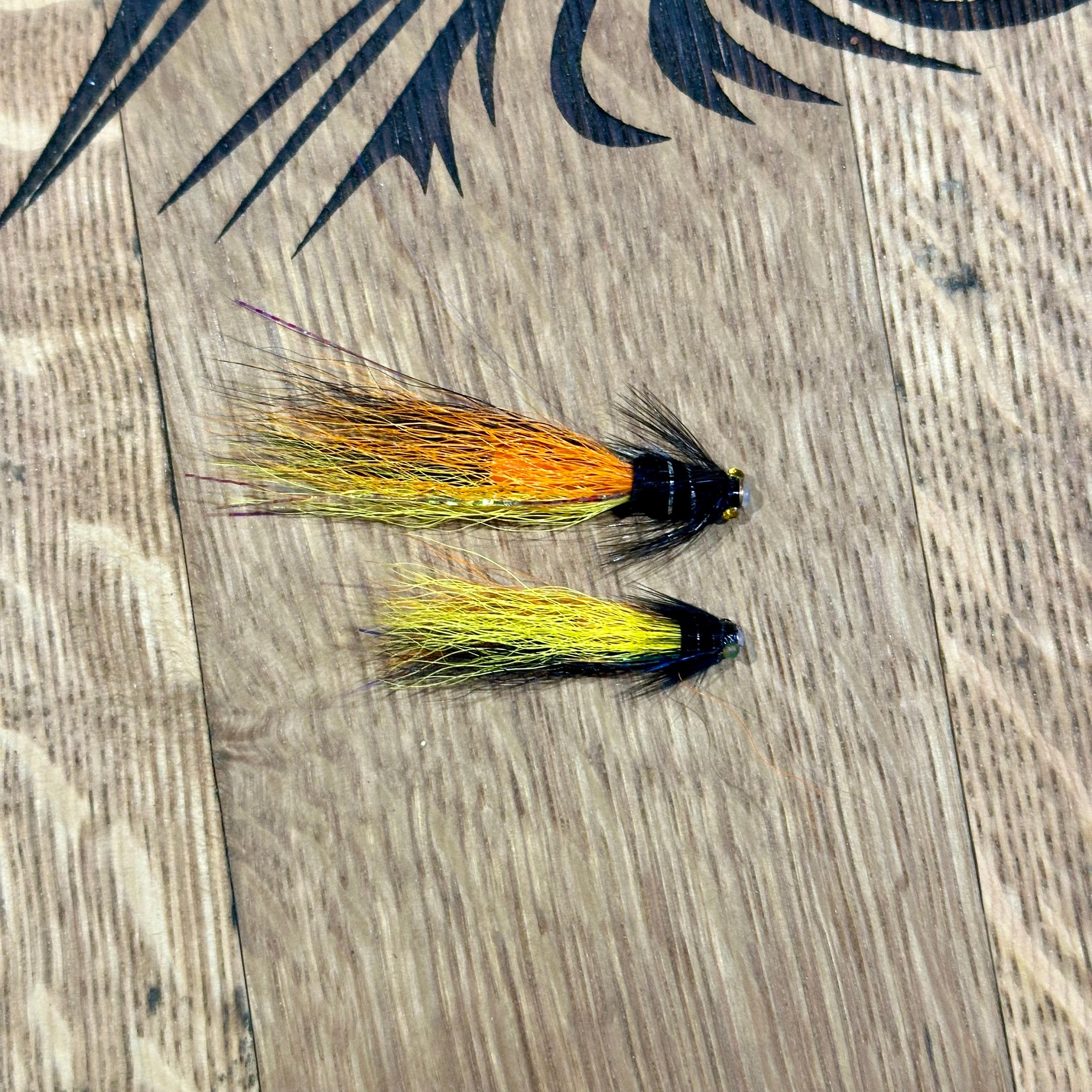 Snaelda Yellow Orange Black Tube Fly flies Shadow Flies   