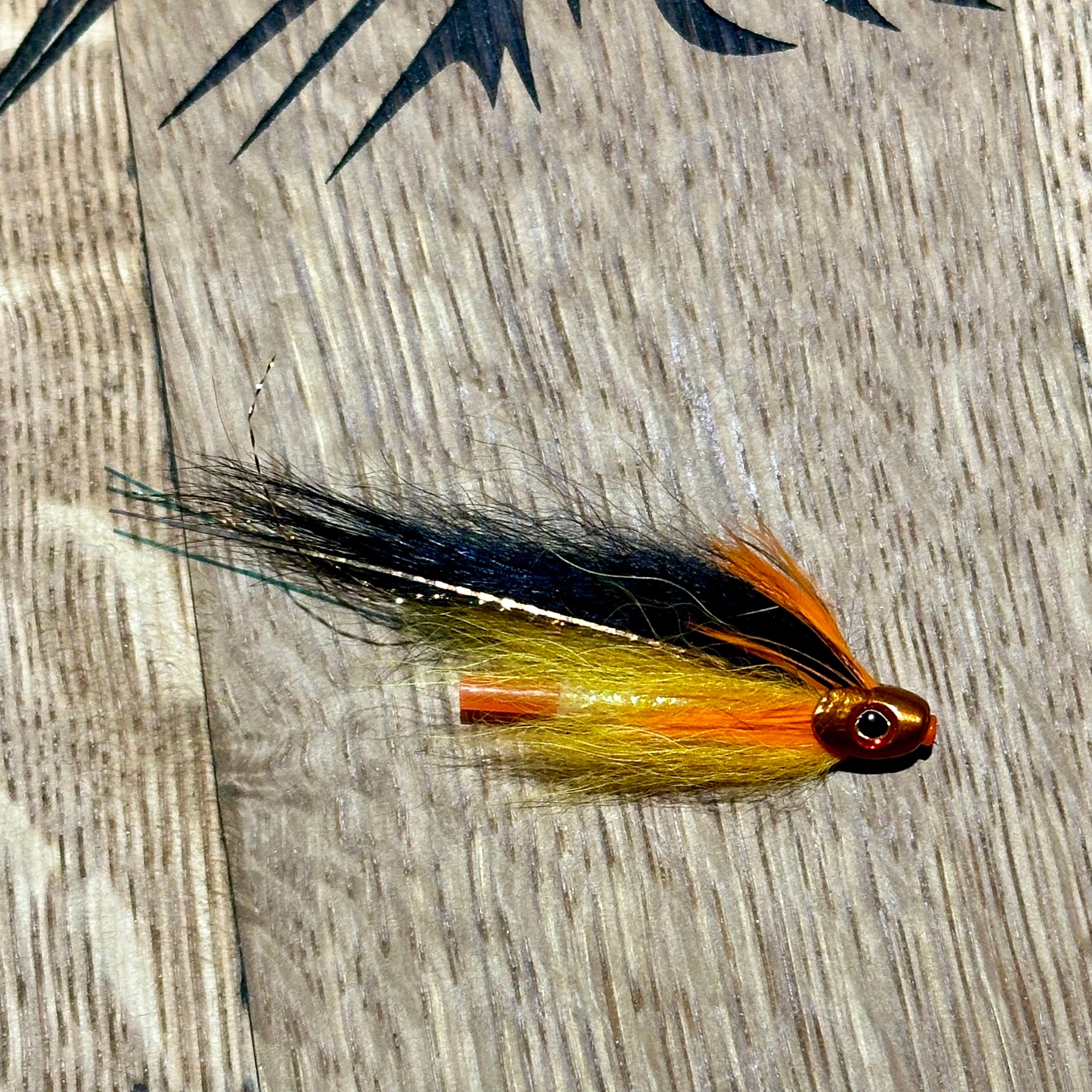 Sun Ray Fish Skull flies Twinpeakesflyfishing 1 1/2" Orange 
