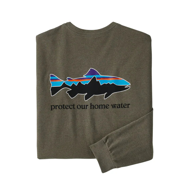 Patagonia L/S Home Water Trout Responsibili­-Tee - SALE patagonia Patagonia Garden Gre S 