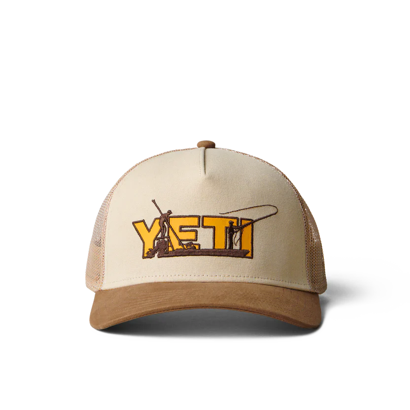 Skiff Trucker Hat Yeti Khaki / Alpine Yellow