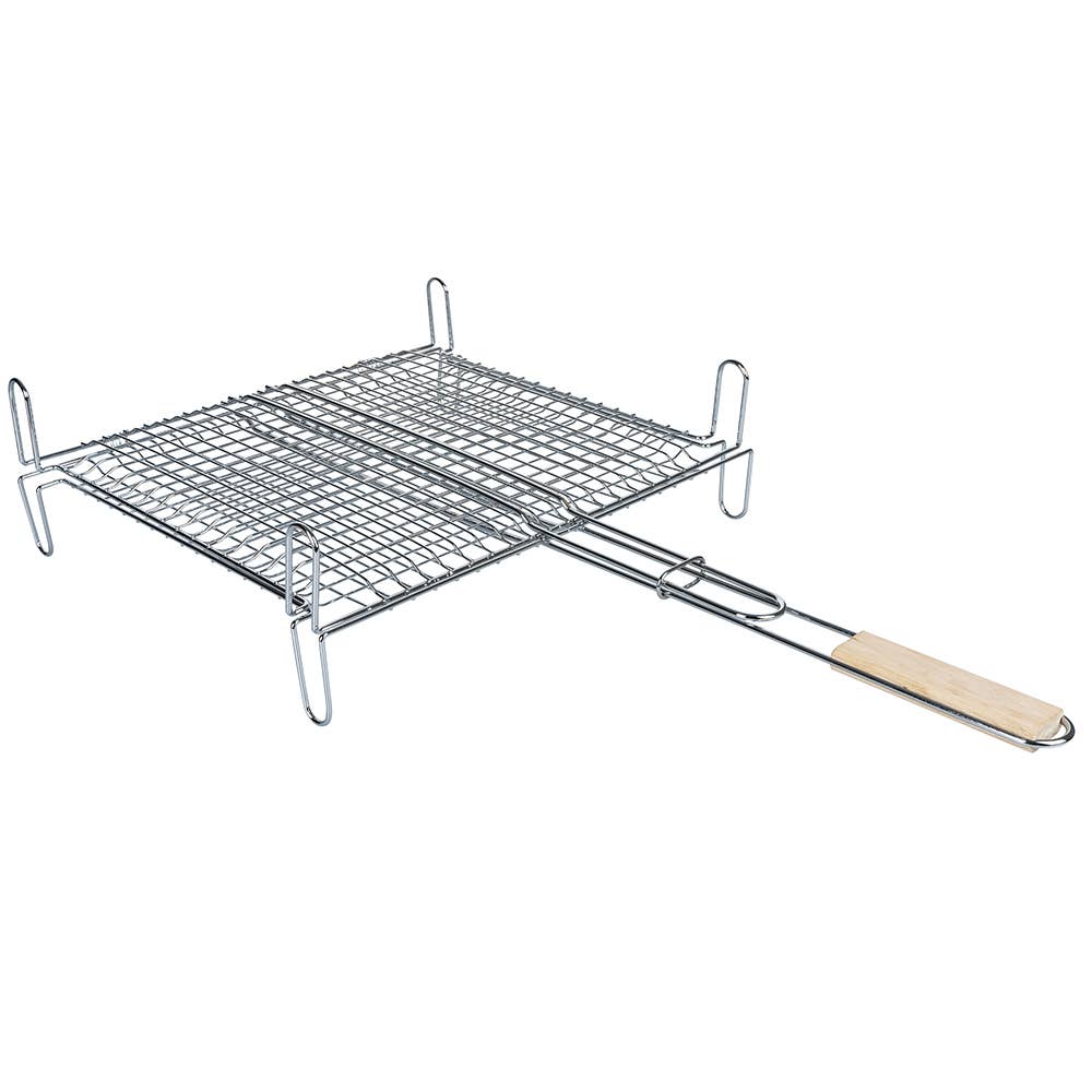 BestBBQ Stainless Steel Grill Grate with wooden Handle BBQ accessory Faire