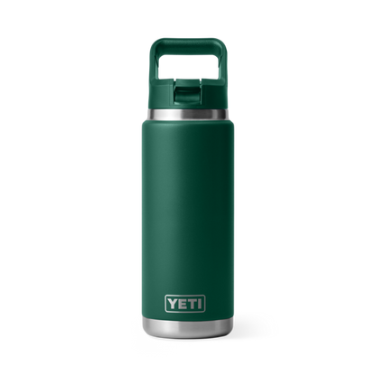 RAMBLER® 26 OZ (769 ML) BOTTLE WITH STRAW CAP Yeti Black Forest Green