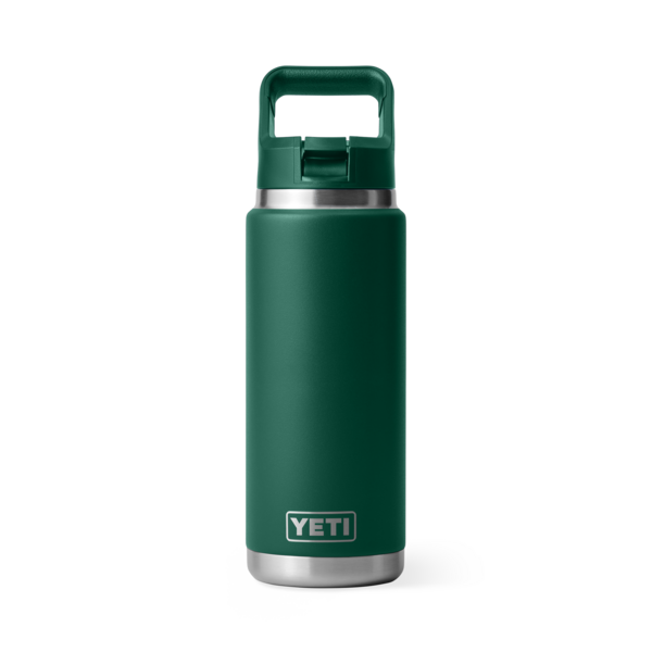 RAMBLER® 26 OZ (769 ML) BOTTLE WITH STRAW CAP Yeti Black Forest Green