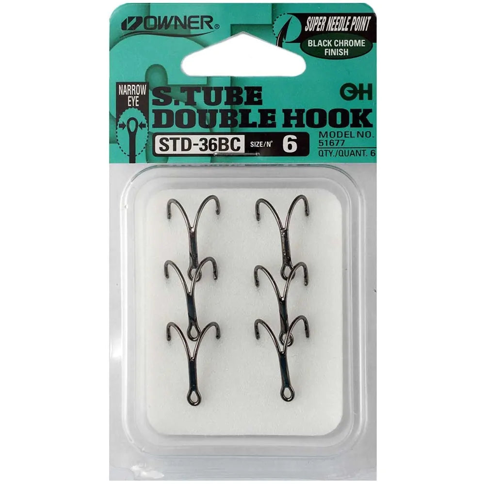 Owner STD36BC Salmon Tube Narrow Eye Hook hook Dennett Outdoors #6